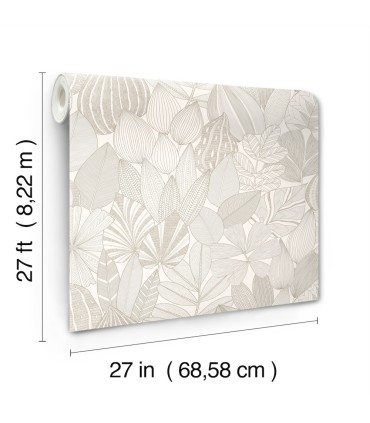 4155-72808 - Mathias Taupe Botanical Wallpaper-Drew and Jonathan