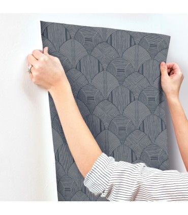 4155-72807 - Meyberg Blue Geometric Wallpaper-Drew and Jonathan