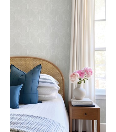 4155-72806 - Meyberg Silver Geometric Wallpaper-Drew and Jonathan