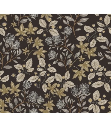 4155-72817 - Mildred Black Botanical Trail Wallpaper-Drew and Jonathan