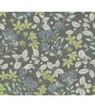 4155-72815 - Mildred Charcoal Botanical Trail Wallpaper-Drew and Jonathan