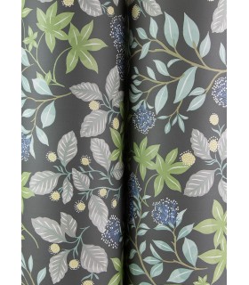 4155-72815 - Mildred Charcoal Botanical Trail Wallpaper-Drew and Jonathan