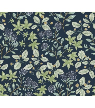 4155-72814 - Mildred Indigo Botanical Trail Wallpaper-Drew and Jonathan