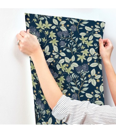 4155-72814 - Mildred Indigo Botanical Trail Wallpaper-Drew and Jonathan