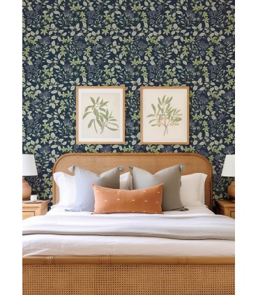 4155-72814 - Mildred Indigo Botanical Trail Wallpaper-Drew and Jonathan