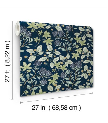 4155-72814 - Mildred Indigo Botanical Trail Wallpaper-Drew and Jonathan