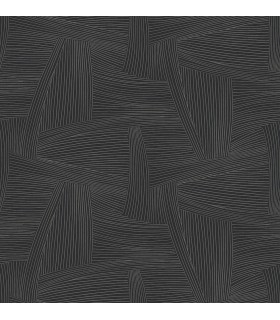 4155-27330 - Reid Black Woven Geometric Wallpaper-Drew and Jonathan