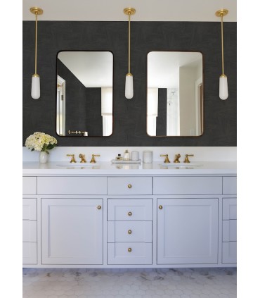 4155-27330 - Reid Black Woven Geometric Wallpaper-Drew and Jonathan