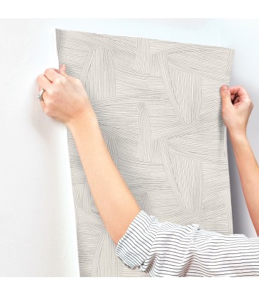 4155-27353 - Reid Grey Woven Geometric Wallpaper-Drew and Jonathan
