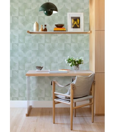 4155-27340 - Woodbine Sage Abstract Geometric Wallpaper-Drew and Jonathan