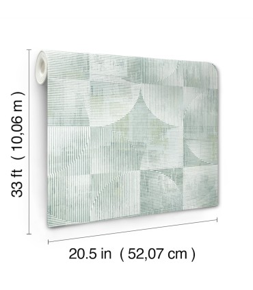 4155-27340 - Woodbine Sage Abstract Geometric Wallpaper-Drew and Jonathan