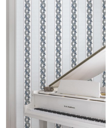 MX9692 - Abbey's Garland Aqua Wallpaper-Astoria by Ronald Redding