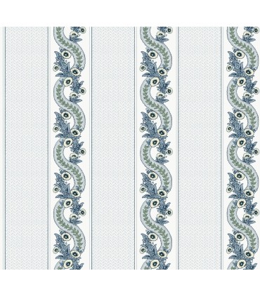MX9692 - Abbey's Garland Aqua Wallpaper-Astoria by Ronald Redding