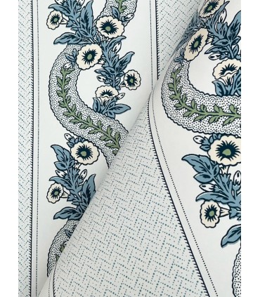MX9692 - Abbey's Garland Aqua Wallpaper-Astoria by Ronald Redding