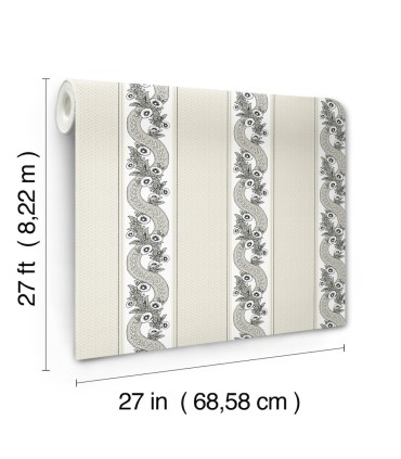 MX9691 - Abbey's Garland Black and White Wallpaper-Astoria by Ronald Redding