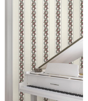 MX9693 - Abbey's Garland Red and Green Wallpaper-Astoria by Ronald Redding