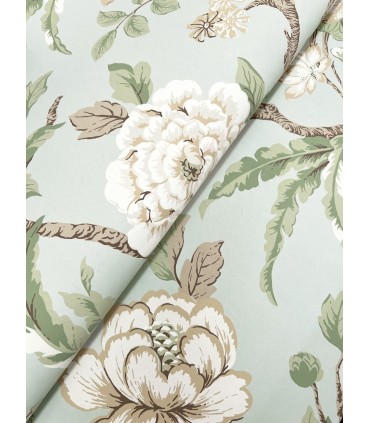 MX9654 - Courtyard Botanical Pale Blue Wallpaper-Astoria by Ronald Redding