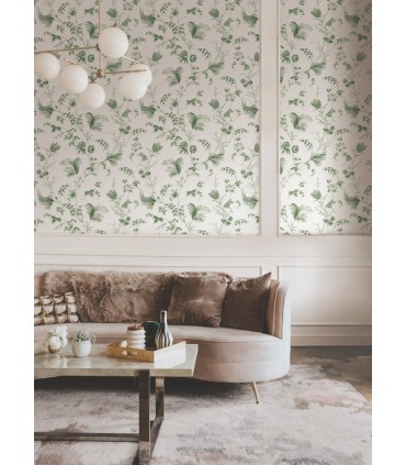MX9680 - Floral Lace Green Wallpaper-Astoria by Ronald Redding