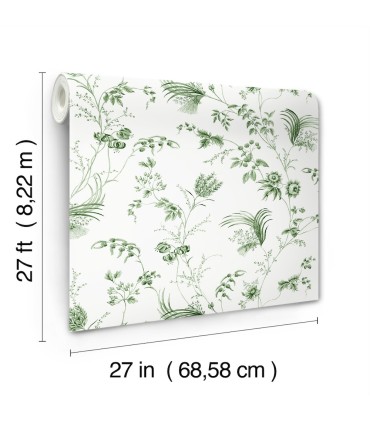 MX9680 - Floral Lace Green Wallpaper-Astoria by Ronald Redding