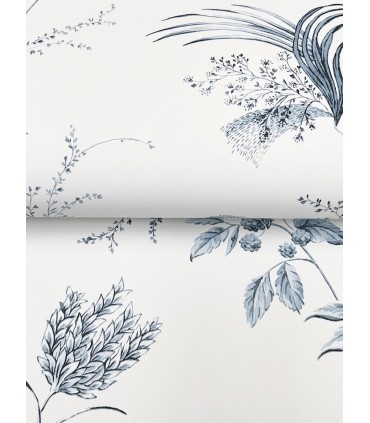 MX9683 - Floral Lace Navy Wallpaper-Astoria by Ronald Redding
