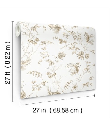 MX9681 - Floral Lace Taupe Wallpaper-Astoria by Ronald Redding