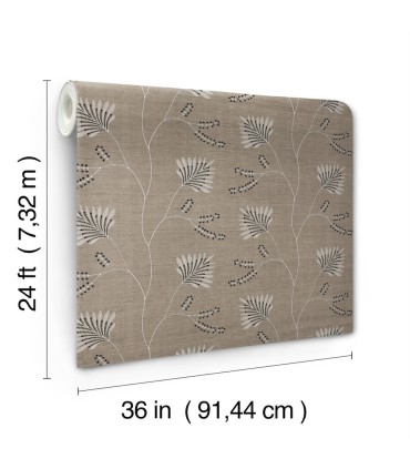 MX9607 - Laelynn Taupe Embroidered Wallpaper-Astoria by Ronald Redding