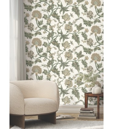 MX9626W - Monroe Green Wallpaper 54 Inch Width-Astoria by Ronald Redding