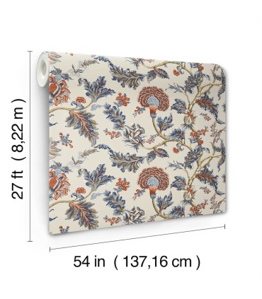 MX9621W - Monroe Navy Wallpaper 54 Inch Width-Astoria by Ronald Redding