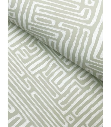 MX9688 - Passages Green Wallpaper-Astoria by Ronald Redding