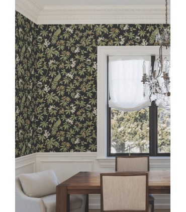 MX9662 - Peacock Estate Black Wallpaper-Astoria by Ronald Redding
