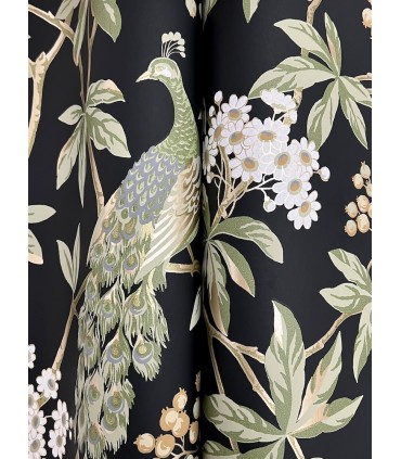 MX9662 - Peacock Estate Black Wallpaper-Astoria by Ronald Redding