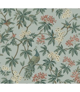MX9663 - Peacock Estate Blue Wallpaper-Astoria by Ronald Redding