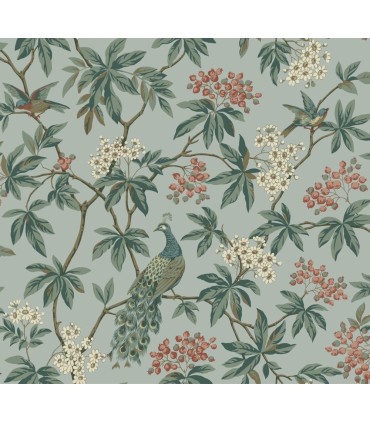 MX9663 - Peacock Estate Blue Wallpaper-Astoria by Ronald Redding