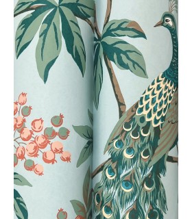 MX9663 - Peacock Estate Blue Wallpaper-Astoria by Ronald Redding