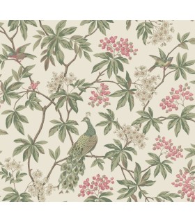 MX9665 - Peacock Estate Cream Wallpaper-Astoria by Ronald Redding