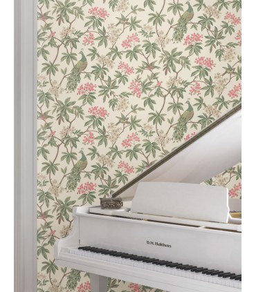 MX9665 - Peacock Estate Cream Wallpaper-Astoria by Ronald Redding