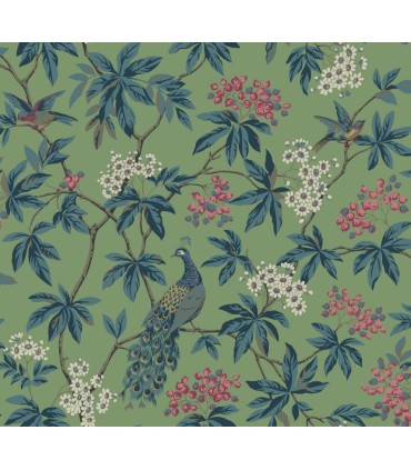 MX9664 - Peacock Estate Green Wallpaper-Astoria by Ronald Redding