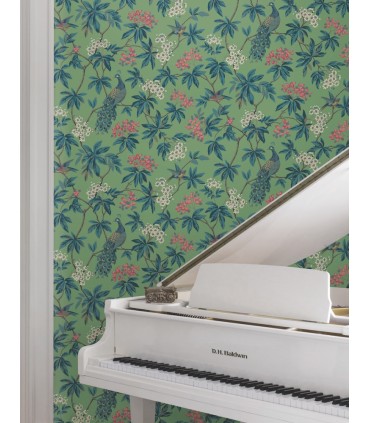 MX9664 - Peacock Estate Green Wallpaper-Astoria by Ronald Redding