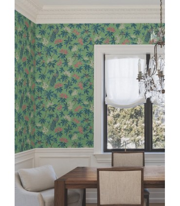 MX9664 - Peacock Estate Green Wallpaper-Astoria by Ronald Redding