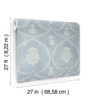 MX9644 - Royal Damask Blue Wallpaper-Astoria by Ronald Redding