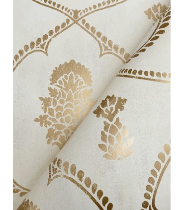MX9643 - Royal Damask Soft Gold Wallpaper-Astoria by Ronald Redding