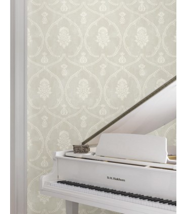 MX9642 - Royal Damask Soft Grey Wallpaper-Astoria by Ronald Redding
