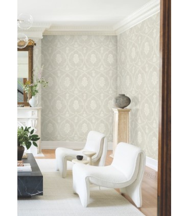 MX9642 - Royal Damask Soft Grey Wallpaper-Astoria by Ronald Redding