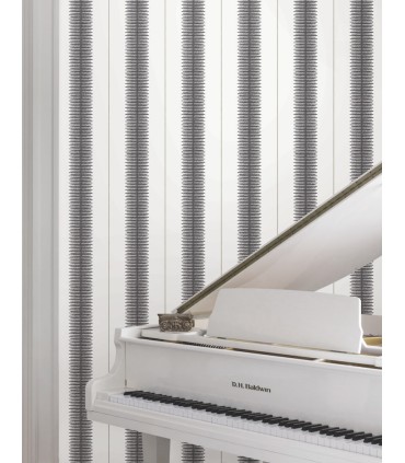 MX9615 - Tandem Stripe Black Wallpaper-Astoria by Ronald Redding