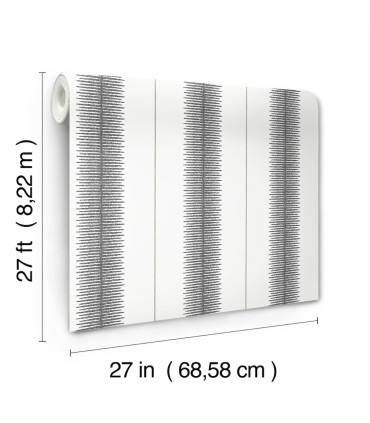 MX9615 - Tandem Stripe Black Wallpaper-Astoria by Ronald Redding