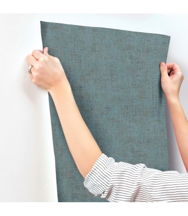 SI7151 - Alma Blue Faux Weave Wallpaper-Montecito by York