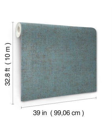 SI7151 - Alma Blue Faux Weave Wallpaper-Montecito by York