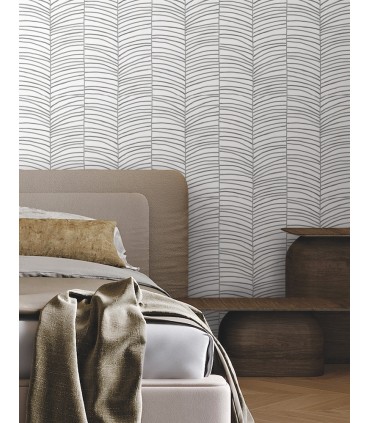 MT5673 - Cascade Palm Chevron Onyx Wallpaper-Montecito by York
