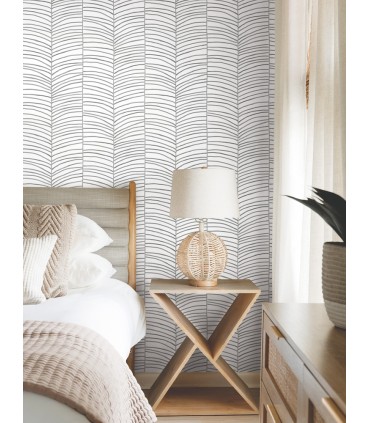 MT5673 - Cascade Palm Chevron Onyx Wallpaper-Montecito by York