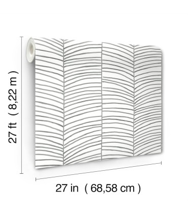 MT5673 - Cascade Palm Chevron Onyx Wallpaper-Montecito by York